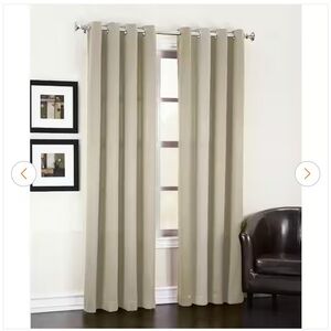 Stone Solid Grommet Room Darkening Curtain - 54 in. W x 84 in. One Curtain Panel